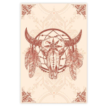 Les Tr&eacute;sors De Lily [Q3172] - Plaid Polaire 'Boho' beige marron (buffle- attrape-r&ecirc;ves) - 130x170 cm smėlis