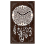 Les Tr&eacute;sors De Lily [Q3248] - Horloge Murale 'Boho' marron (dreamcatcher) - 49x28 cm