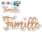 Les Tr&eacute;sors De Lily [Q7329] - Mot D&eacute;co bois 3D 'Famille' marron blanc - 30x11x1 cm balta
