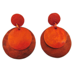 Les Tr&eacute;sors De Lily [R1251] - Boucles d'oreilles artisanales 'Aluminirock' orange - 5x3. 5 cm