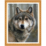 Diamond Painting Wolf paveikslėlis Visas apvalus Diamond Emboridery Animals lipdukas Cross Diamond Home Decor 20X30CM
