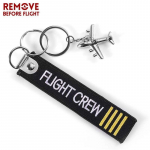 Nuimkite prie&scaron; skrydį Flight Crew Key Chain Kit Siuvinėjimo raktų pakabukas su metaliniu plok&scaron;čiu raktų pakabuku aviacijos dovanoms One Size