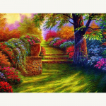 Kryželiu siuvinėjimo rinkinys &bdquo;Pasidaryk pats&ldquo; Deimantinė siuvinėjimas Sodo takelis Deimantinė tapyba Mozaika Namų dekoras 20X30CM