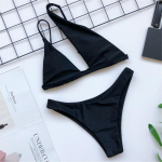 Naujas seksualus nereguliarus brazili&scaron;kas bikinis, moteri&scaron;kas maudymosi kostiumėlis, moteri&scaron;kas maudymosi kostiumėlis Bikinio rinkinys maudymosi kostiumėliui S juoda