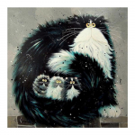 &bdquo;Pasidaryk pats&ldquo; 3D deimantinis pie&scaron;imas gyvūnų katės siuvinėjimas kryžminio amatų dygsnio namų dekoras Full Round 20x20CM