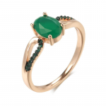 Kinel Opal Green cirkonio žiedai moterims Vintage Rose Gold spalvos vakarėlių papuo&scaron;alai 7 rožinio aukso spalvos