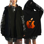 Death Note Harajuku Anime Paltai su užtrauktuku Gobtuvėliai Vyri&scaron;ki &scaron;varkai Laisvalaikio laisvi gobtuvai su užtrauktuku Manga L Lawliet Spausdintos vir&scaron;ūnės Megztiniai Unisex Couple Streetwear XXXL