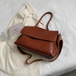 Yogodlns Winter Women Alligator Pattern Flap Krep&scaron;ys ant peties PU odos vintage didelės talpos Crossbody krep&scaron;ys 33x12x25cm