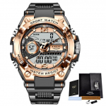 &bdquo;LIGE Fashion&ldquo; vyri&scaron;kas skaitmeninis laikrodis 50 m vandeniui atsparus LED kvarcinis laikrodis, sportinis laikrodis