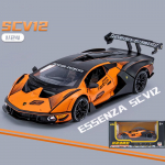 1:32 Lambos Essenza SCV12 lydinio sportinio automobilio modelis Diecast Sound Super Racing Lifting Tail Hot Car Wheel vaikams Dovanos