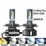20000LM 4500K 6000K 8000K 3000K HB3 HB4 9005 9006 H3 H1 H8 H7 H4 H11 H9 9012 Lemputė Canbus Led automobilio priekinis žibintas 110W H4/6000K(2PCS)