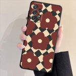 Juodas mink&scaron;tas buferio dėklas, skirtas Samsung Galaxy A33 A52 A13 A71 A31 A51 A32 A22 A72 A21s A23 A53 A14 A52s Puikus gėlių dangtelis Samsung A11