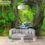 Modernus Green Forest tapetai Svetainės miegamojo tapetai Home Decor Cafe Fresh