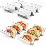 &bdquo;Taco&ldquo; laikikliai 4 nerūdijančio plieno pakuotės &bdquo;Taco&ldquo; stovo stovo padėklas, tinkamas kepti orkaitėje, plauti indaplovėje ir ant grotelių 4pcs