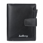 &bdquo;Baellerry&ldquo; vyri&scaron;kos trumpos piniginės &bdquo;Hasp&ldquo; odinės &bdquo;Bifold&ldquo; piniginės vizitinių kortelių laikiklis 13cm*11cm*2cm pilka