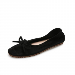 Apvalūs laisvalaikio sportbačiai moteri&scaron;ki mokasinai pavasario vasaros saldainių spalvos plok&scaron;čiakulniai mazgai baleto plok&scaron;čiapadžiai batai. 40 juoda