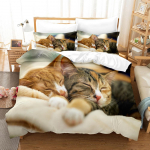 3D skaitmeninis spausdintas patalynės komplektas Pet Cat serijos antklodės užvalkalas ir pagalvės užvalkalas 2/3 mikropluo&scaron;to audinio gabalėlių namų dekoravimui DE 155x200cm
