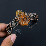 Baltijos gintaro brangakmenio gryno vario viela apvyniotas rankų darbo rankogalių / apyrankių papuo&scaron;alas dovanoms Adjustable oranžinė