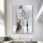 5D &bdquo;pasidaryk pats&ldquo; deimantinis tapybos balto arkliuko ir haskio kryžminio dygsnio rinkinys mozaikinis deimantinis siuvinėjimas rožė, pilna apvali/kvadratinė grąžta, namų dekoravimas Round 30x40cm