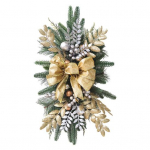 Kalėdų vainikas Kalėdų vazonas su uogomis papuo&scaron;alas Kalėdų laiptų girlianda su LED lemputėmis priekinių durų kabantis &scaron;ventinis papuo&scaron;imas 45cm auksinė