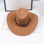 INS Unisex Moterys Vyrai Imitacija Zom&scaron;a &scaron;e&scaron;iakampė žvaigždė &Scaron;erifas plataus kra&scaron;to apsauginis kremas nuo saulės Kepurėlė Beach Cowboy Cowgirl Vakarų kepurė 56-58cm juoda