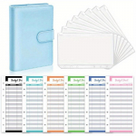 1vnt A6 Pu odinis ne&scaron;iojamojo kompiuterio segtuvas Biudžeto planuotojas Organizatorius Pinigų biudžeto vokų sistema su 12 vnt i&scaron;laidų biudžeto lapais rožinė