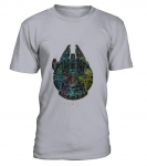 Millennium Falcon Nudažinta Schema Wars Unisex Mar&scaron;kinėliai S