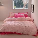 Grynos medvilnės skalauta medvilnė siuvinėta grynos medvilnės keturių dalių antklodės užvalkalas paklodė 1.5m bed sheet 4pcs