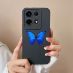 Dėklas, skirtas Itel S23 Plus A60s A05S Infinix Hot 30 Play 30i Tecno Pova 4 5 Pro Cover Butterfly saulėgrąžų matinis kvadratinis mink&scaron;tas silikoninis smūgiams atsparus buferis Infinix GT 10 Pro