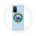 Coque pour Xiaomi Redmi Note 11s 5G Stitch neige joyeux No&euml;l bleu mėlyna