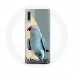 Coque pour Samsung Galaxy A70 Perruches perroquets Bleu mėlyna