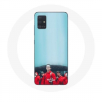 Coque pour samsung galaxy A71 La casa de papel Berlin Rio et Tokyo Fond Bleu