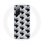 Coque pour Samsung Galaxy S20 FE Fond de coeurs noirs