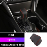 Honda Accord 10-am 2018  2022 Automobilio Pavarų Svirties Dangtelis Pavarų Perjungimo Rankenėlė Pavarų Galvutės Dangtelio Lipdukai Odiniai Aksesuarai juoda
