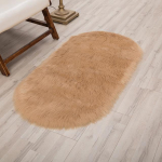 Ovalios imitacijos vilnos kilimai Mink&scaron;ti pliu&scaron;iniai pūkuoti dirbtiniai avikailiai Kilimėliai Pūkuota mergina Miegamasis prie lovos Namų dekoravimas Balto kailio kilimėliai 50x150cm 19x59inch