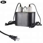 Roplių dvigubas gaubtas stiprus &scaron;ilumos i&scaron;sklaidymas UVB lempos rinkinys su kabinamais kabliukais vėžliui, driežui US plug juoda