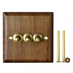 Stilingas juodo rie&scaron;utmedžio medžio sieninis &scaron;viestuvas 86 mm &scaron;viesos jungiklio perjungimo jungiklio žalvarinė svirtis 3 Gang