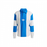 Adidas Originals Trefoil Hack Rugby ilgomis rankovėmis polo mar&scaron;kinėliai Vyri&scaron;ki Vir&scaron;utiniai drabužiai Mėlyni IM4584 M
