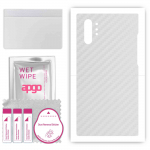 apgo Protective Skin Sticker for the back compatible with Samsung Galaxy Note 10 Plus, Wrap Film, Foil, Vinyl - Pattern Transparent Carbon