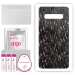 apgo Protective Skin Sticker for the back compatible with Samsung Galaxy S10, Wrap Film, Foil, Vinyl - Pattern Carbon Black Pixel