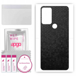 apgo Protective Skin Sticker for the back compatible with Alcatel 3H Plus, Wrap Film, Foil, Vinyl - Pattern Black Honeycomb