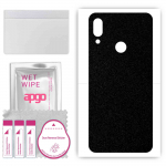 apgo Protective Skin Sticker for the back compatible with HTC Wildfire E2, Wrap Film, Foil, Vinyl - Pattern Matte Black