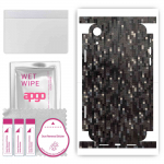 apgo Protective Skin Sticker for the back+sides compatible with Apple iPhone XR, Full Wrap Film, Foil, Vinyl - Pattern Carbon Black Pixel