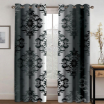 Auk&scaron;tos kokybės prabangus prekės ženklo juodo ra&scaron;to 3D spausdintas storas &scaron;e&scaron;ėlių užuolaidos miegamasis Svetainė Vie&scaron;bučio langas 2 vnt. nemokami kabliukai W50H100(CM)x2&Hook