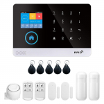433 MHz belaidė WIFI + GSM automatinio rinkimo signalizacijos apsaugos sistema LCD ekranas durų jutiklis i&scaron;maniųjų namų apsaugos nuo įsilaužimo signalizacijos sistema juoda/balta