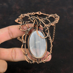 Selenito Karoliai Vario Viela Apvyniota Reguliuojama Grandinėlė Vario Rankų Darbo Papuo&scaron;alai Akmens Karoliai Dovana Draugui Viela Apvyniota Papuo&scaron;alai