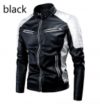 &Scaron;ilta odinė striukė Striukė Vyri&scaron;ki vir&scaron;utiniai drabužiai Vyri&scaron;ki laisvalaikio motociklo siuvimo vilnos odinė striukė Vyri&scaron;ka madinga lokomotyvas Retro 5XL juoda