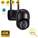 4K 8MP Wifi IP kamera 5MP H.265 belaidė lauko PTZ kamera AI sekimas 3MP HD apsaugos kamera 1080P CCTV stebėjimas P2P ICsee 5MP EU Plug No Card