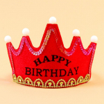 Gimtadienis 1 vnt. Naujas blizgesys romanas Blizgantis vakarėlis ap&scaron;viečiantis kūdikių du&scaron;o reikmenis KingPrincess vaikams LED graži jubiliejaus karūnos kepurė papuo&scaron;alai happy Birthday raudona