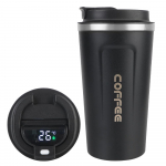 Automobilio termoso puodelis Thermo Cafe kavos puodelio temperatūros indikatorius 510 ml arbatai vandeniui kavai nepralaidus kelionei termo puodelis nerūdijantis plienas
